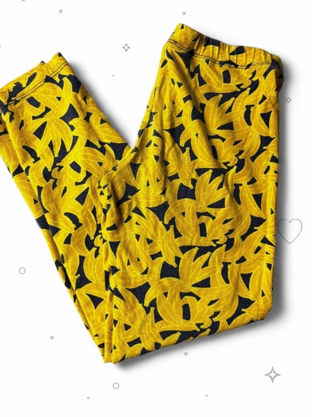 Juno Valentine by Janie and Jack Girls Size 8 Banana Print Leggings